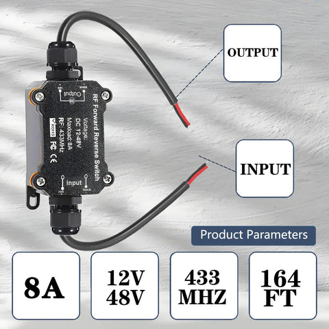 Tough As Nails Wireless Remote Switch For Forward And Reverse Dc Motor Control IP67 Waterproof At Eight Amps Rock Solid For Golf Carts Trailers Everyday Grind input and output wiring diagram.
