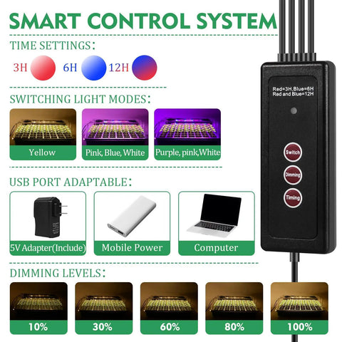 Smart timer and light modes for 2 Pack 80 Cell Seed Starter Kit With Humidity Dome And Grow Light Adjustable Brightness