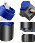Close-up of Smart Car Cup Cooler And Heater With One Touch Temp Control showing top, control panel, and base details.