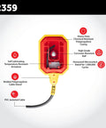 Diagram of Heavy-Duty Sump Pump Float Switch With 10-Foot Water Level Sensor, showcasing components and Honeywell Microswitch