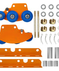 Heavy Duty I-Beam Trolley For Electric Hoist 1 Ton Capacity with dual track rollers and adjustable flange parts displayed