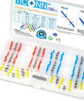 100 Pcs Solder Seal Wire Connectors Kit with waterproof insulated terminals in color-coded box for electrical splices