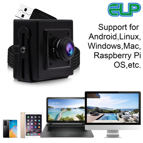 16MP USB Webcam With 180 Degree Fisheye Wide Angle Lens IMX298 Sensor UVC 2.0 Mini Box Housing 4K Web Camera for PC