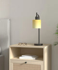 Dope Industrial Table Lamp Set Of 2 With Stepless Dimming USB Ports Glass Shade Vintage Bedside Reading on wooden nightstand