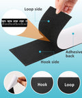 Heavy Duty Hook And Loop Tape Adhesive Roll 4.4 Inch By 16.5 Foot Black Velcro Strips showing hook and loop sides