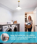 Six Pack Motion Sensor LED Light Bulbs Auto On Night Light With Ultra Sensitive Detection 30 To 45 Second Timed Glow in laundry room