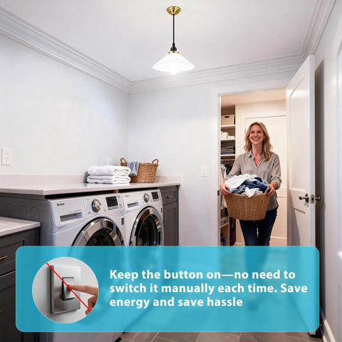 Six Pack Motion Sensor LED Light Bulbs Auto On Night Light With Ultra Sensitive Detection 30 To 45 Second Timed Glow in laundry room