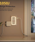 Straight Up Best Wide Spaced Wall Outlet Extender Includes Night Light Six AC Outlets Four USB Charging Ports And Functions As A Surge Protected Power Strip Doing Heavy Duty Plug Ins Daily with a cozy night light.