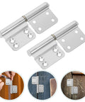 4 Pack Aluminum Alloy Heavy Duty Lift Off Door Hinges for Bathroom and Toilet Doors, detachable flag hinges for indoor use