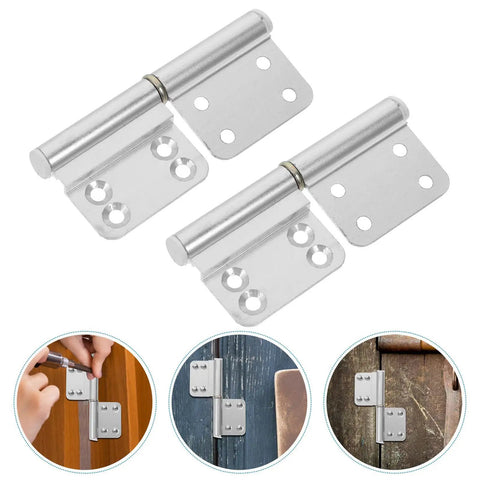 4 Pack Aluminum Alloy Heavy Duty Lift Off Door Hinges for Bathroom and Toilet Doors, detachable flag hinges for indoor use