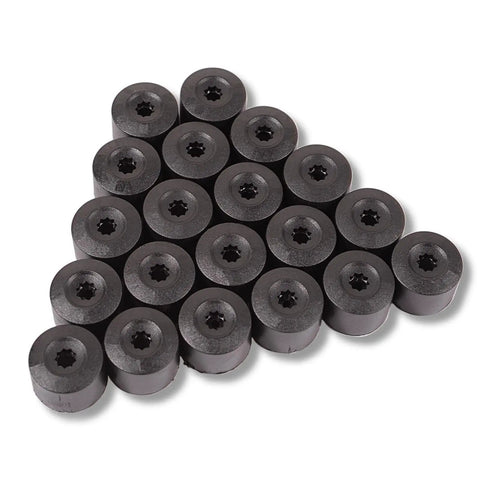 20 Pieces ABS Plastic Wheel Lug Nut Covers Locks Bolt Caps With Removal Tool For VW Jetta Golf Passat Beetle EOS Black Durable