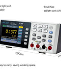 Workhorse Bench Digital Multimeter With 55000 Counts featuring compact design and backlit 3.5 inch TFT display, shown from side angle.