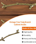 Bronze Twig Drawer Pulls Set Of 4 Zinc Alloy Rustic Tree Branch Handles For Kitchen Cabinets Wardrobes And Dressers Three And Three Quarters Inch Center To Center Hole Spacing Easy Installation Farmhouse Cabin Decor showing durability and design.