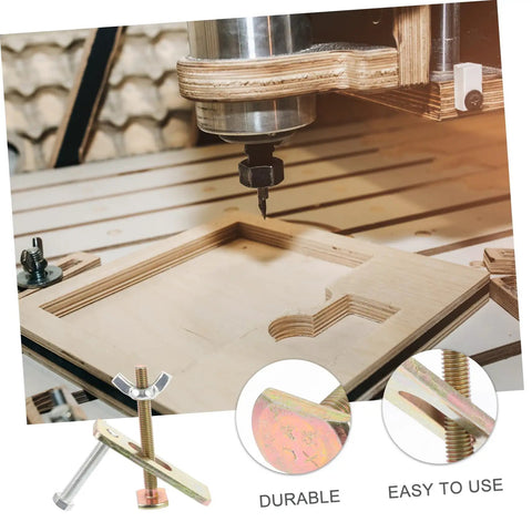 Heavy Duty CNC Router Clamps Kit Two Sets Engraving Machine Hold Down Clamps for CNC Workholding Rugged Steel Press Plates