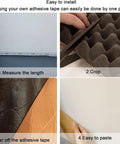 Instructions for installing Premium Self Adhesive Acoustic Foam Panels For Walls, Quick Recovery Soundproof Padding with adhesive tape.