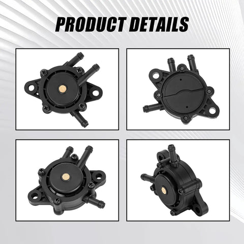 Top Shelf Heavy Duty Fuel Pump And Oil Hose Kit With Integrated Filter For Kohler Briggs Stratton John Deere Kawasaki Yamaha Golf Carts And Small Engine Lawn Mowers Replace Oem 808492 808656 showing detailed views of pump assembly.