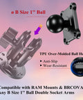 Heavy Duty One Inch Class B Hitch Ball Mount Base With Slick Tpu Tube And Built Like A Tank 6061 Amps Square Plate for GPS use