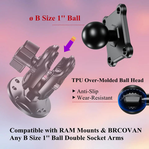Heavy Duty One Inch Class B Hitch Ball Mount Base With Slick Tpu Tube And Built Like A Tank 6061 Amps Square Plate for GPS use