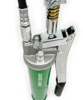 Lever Grip Grease Gun With Locking Coupler 20 Inch Heavy Duty Hose Inline Swivel Loop And Lock Storage Rubber Grips Green