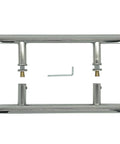 Slick Chrome 6 Inch And 8 Inch Ladder Style Pull Handles Three Quarter Inch Diameter Durable Cabinet And Drawer Hardware With Stock Finishes Plus Custom Finish Options, pictured with installation screws and hex key