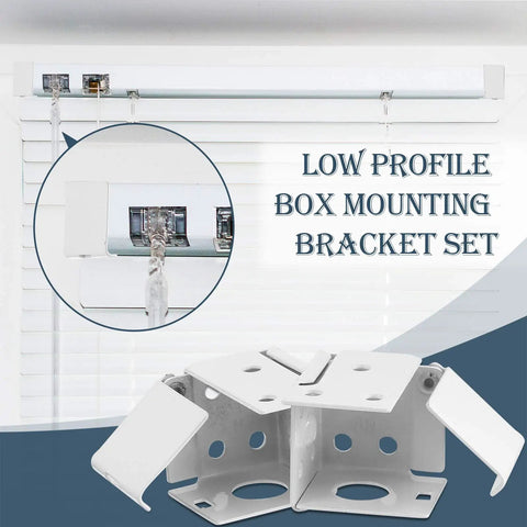 Six Piece 1 Inch White Blind Bracket Set For Box Mounting, Low Profile Headrail Brackets, Includes Left And Right Mounts For Window Blinds, Durable Metal Mounts, Screws Not Included
