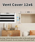 Diagram of 12x6 Adjustable Decorative AC Vent Cover For Wall Or Ceiling Clean White Air Register with dimensions