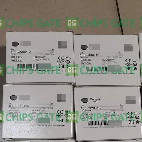 Box of One Piece 100-C09D10 Contactor New In Box Industrial Relay for Control Panels on a warehouse floor.