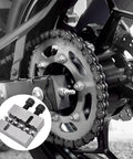 35 Chain Breaker Tool For Racing Chain Pin Removal And Pressing CNC Steel Construction Silver Finish next to bike gear