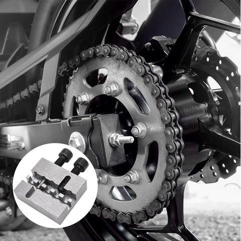 35 Chain Breaker Tool For Racing Chain Pin Removal And Pressing CNC Steel Construction Silver Finish next to bike gear