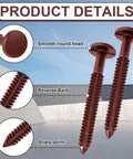 Close-up of 18 Pack Three Inch Vinyl Shutter Fasteners For Window Panels Lok Pins Screws Spikes And Anchors Burgundy Red.