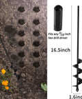 Amazon TCBWFY planting auger drill bit set, 2-pack, black steel, 16.5in length, fits 3/8in hex drive drills