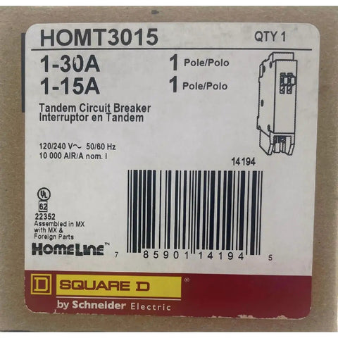 Label of HOMT3015 Miniature Circuit Breaker for Home Panels With Thermal Magnetic Protection 15 Amp Heavy Duty Yet Compact