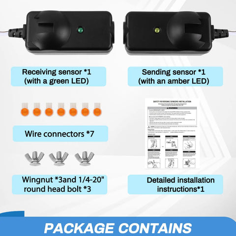 Universal Garage Door Safety Sensor Kit Replacement for Craftsman Chamberlain LiftMaster Openers Made After 1997 Easy Install and Quick Reprogramming Durable Magnetic Sensor Pair