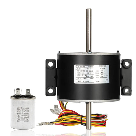 RV Brisk Air II Fan Motor Replacement One Quarter Horsepower Three Speed Genteq F48AF70A61 with capacitor and wires