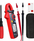 Mini Digital Clamp Meter And Phillips Screwdriver Kit For HVAC And Home DIY For Pros And DIYers True RMS AC DC Amp Meter Multimeter Tester With Voltmeter Continuity Capacitance And Ohms Cross Screwdriver Included All In One Electric Tool with carrying case and leads