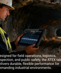 Top Tier ATEX Certified Explosion Proof Rugged Tablet 10 1 Inches in use at a mine, showcasing industrial durability and performance.