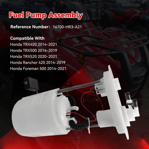 Direct Fit Fuel Pump Assembly Replacement For Honda TRX420 2014-2021, TRX500 Rancher 420 2014-2019, Foreman 500 2014-2021, TRX520 2020-2021