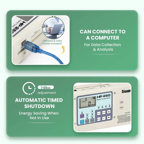Digital Torque Meter And Torque Gauge For Screwdrivers And Wrenches, PC Ready Data Collection Software, USB Cable Included, Auto Shutdown, Custom Alarm Values, Stores Up To Ten Peak Readings, Great For DIY And Pros.