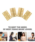 Golden Copper Piano Hinges Set, 4 Pcs For Jewelry Boxes And Wood Cabinets shown with musicians playing piano