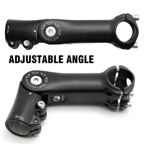 Sturdy 110mm Adjustable Handlebar Stem For One And One Eighth Inch Steerer 31.8mm Bar Clamp No Slop 0 To 90 Degree Riser