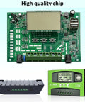 Internal and external view of Beastly 100A MPPT Solar Charge Controller for 12V and 24V systems with LCD display