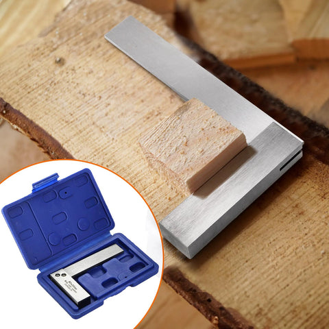 Suwimut four-piece machinist square set in blue case; hardened steel 2,3,4,6-inch L-squares for woodworking.