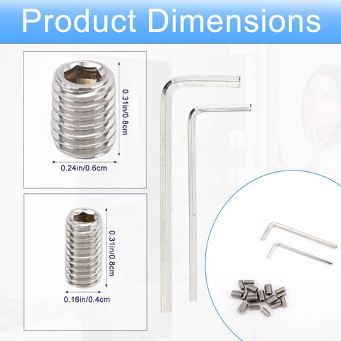 Heavy Duty Refrigerator Freezer Door Handle Screws With Mounting Wrench Zinc Alloy Replacement hardware dimensions and tools.