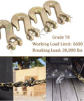 3/8 Inch Clevis Grab Hook For Chains Grade 70 G70 Heavy Duty 6600 Lbs Break Strength on truck and marine chain