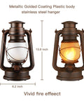 Battery Operated LED Vintage Lanterns With Remote, Rustic Outdoor Decor With Realistic Flickering Flame, 10.8x6.2 inch bronze