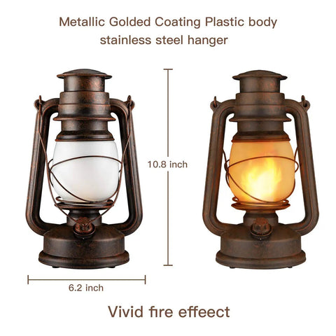 Battery Operated LED Vintage Lanterns With Remote, Rustic Outdoor Decor With Realistic Flickering Flame, 10.8x6.2 inch bronze