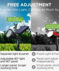 Outdoor Solar Lights Pack Of 4 Waterproof Garden Lights With Independently Adjustable Panels for precise sunlight capture.