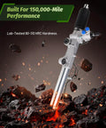 Toyota Tacoma And 4Runner Hydraulic Power Steering Rack And Pinion Assembly in fiery background showcasing durability.