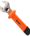 8 Inch Heavy Duty Insulated Electrician Adjustable Wrench With Cushioned Grip Nickel Plated Surface Anti Rust Finish High Voltage Up To 1000V Chrome Vanadium Steel Construction For Tough Jobs