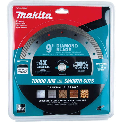 9 Inch Diamond Blade Turbo General Purpose For Concrete, Block, Brick, Pavers And Roof Tiles With 13mm Segments in packaging
